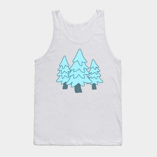 Cute Blue Christmas Trees Tank Top